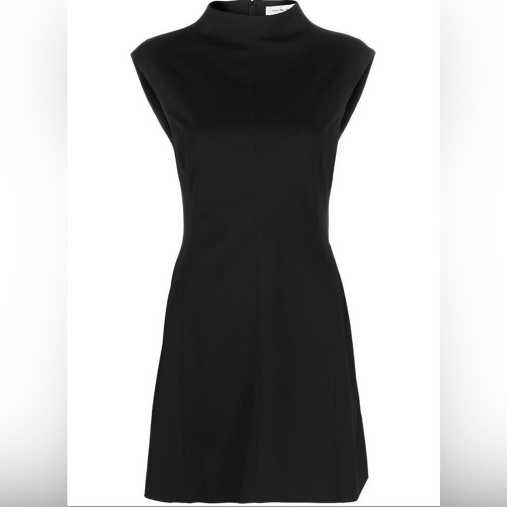There Was One Mock Neck Dress Women 6 Black Excellent Stretch Mini LBD 0331โ